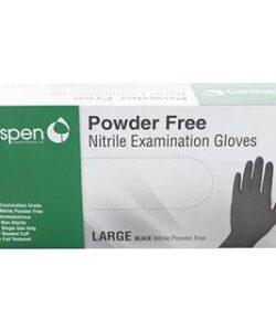 ASPEN NITRILE EXAM GLOVES BLACK LARGE 100/PKG