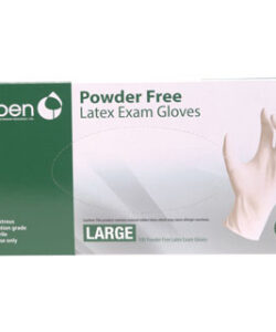 ASPEN LATEX POWDER FREE EXAM GLOVES LARGE 100/PKG
