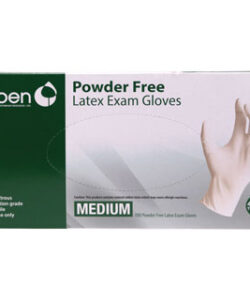 ASPEN LATEX POWDER FREE EXAM GLOVES MEDIUM 100/PKG