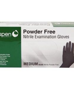 ASPEN NITRILE EXAM GLOVES BLACK MEDIUM 100/PKG