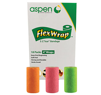 FLEXWRAP E-Z TEAR COHESIVE BANDAGE 4 IN FLUORESCENT ASSORTED 18/BOX
