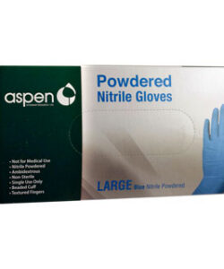 POWDERED NITRILE GLOVES BLUE - LARGE 100 COUNT