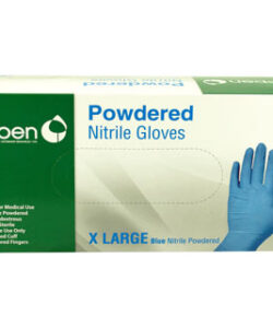 POWDERED NITRILE GLOVES BLUE - EXTRA LARGE 100 COUNT