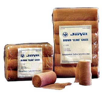 JORVET CLING BROWN COTTON GAUZE 12/PKG