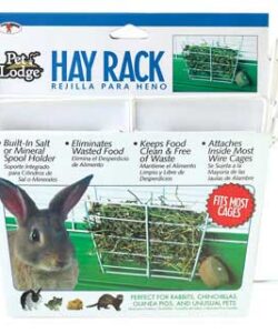 PET LODGE WIRE RABBIT HAY RACK WHITE METAL
